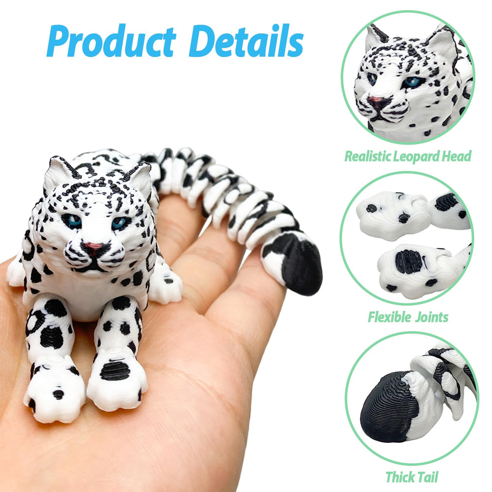 BuQueHM snow leopard stress-relief figurine offering tactile desk engagement.