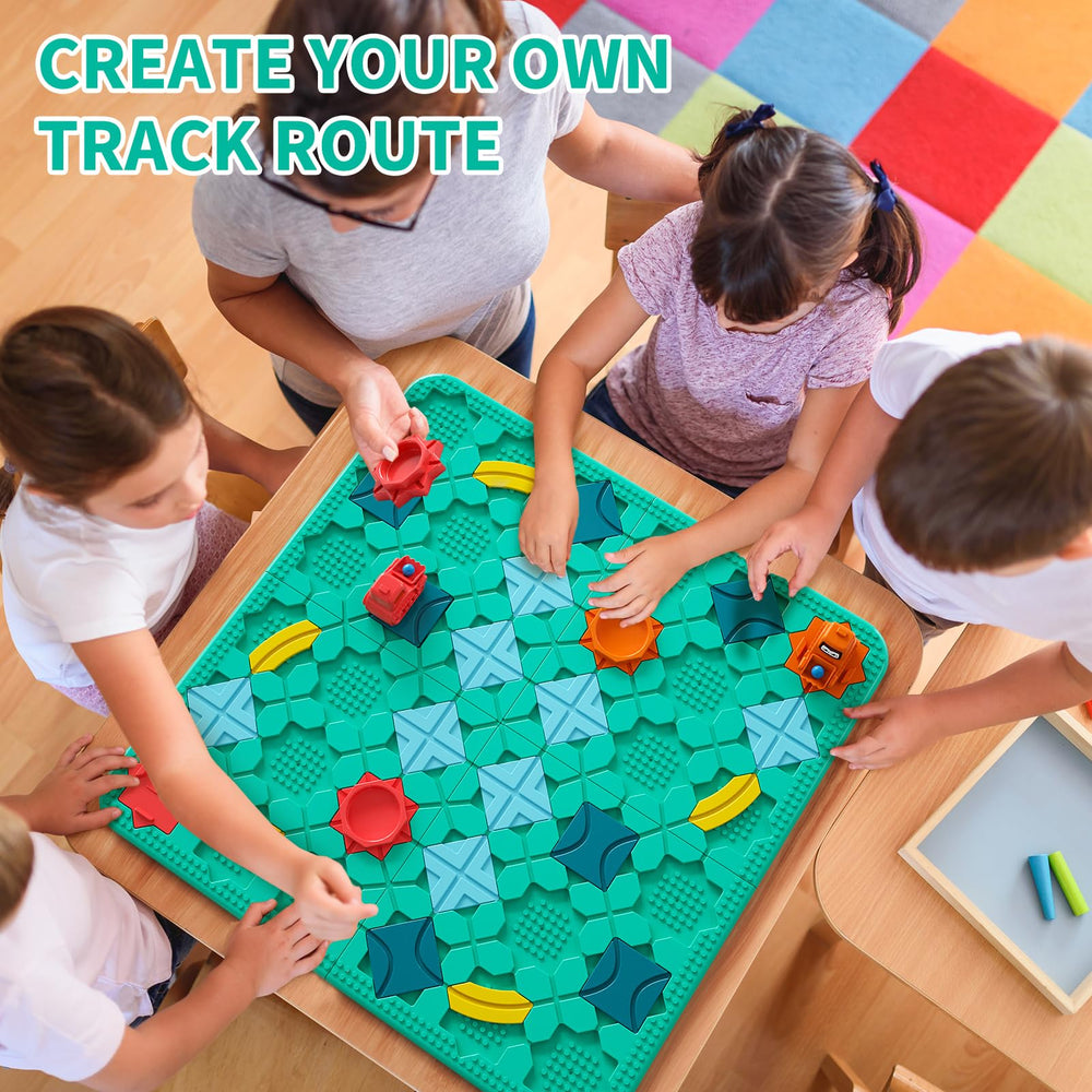 burgkidz Logical Road Builder puzzle pieces in bright colors spark focus.