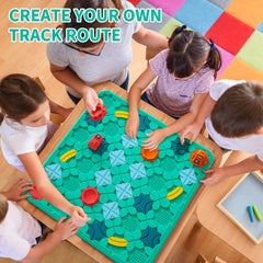 burgkidz Logical Road Builder puzzle pieces in bright colors spark focus.