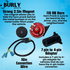 Burly Effects 4-pin connection enables easy trailer wiring for quick setup.