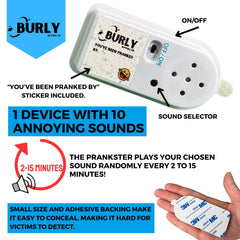 Burly Effects hidden-noise-maker 2-pack sound-select dial demonstrates on-device control for unexpected noises.