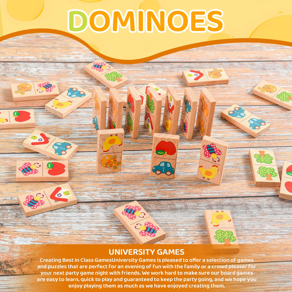 Busaurus domino animals scene featuring a dog and a cat for matching practice.