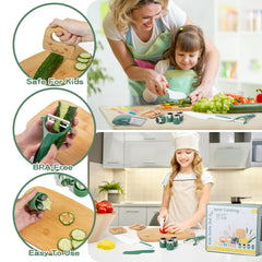 Busy Edition vegetable peeler—ergonomic grip for easy peeling by little hands.