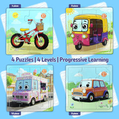 Butterfly EduFields 4in1 Vehicles Truck Puzzle supports spatial awareness and concentration in preschoolers.