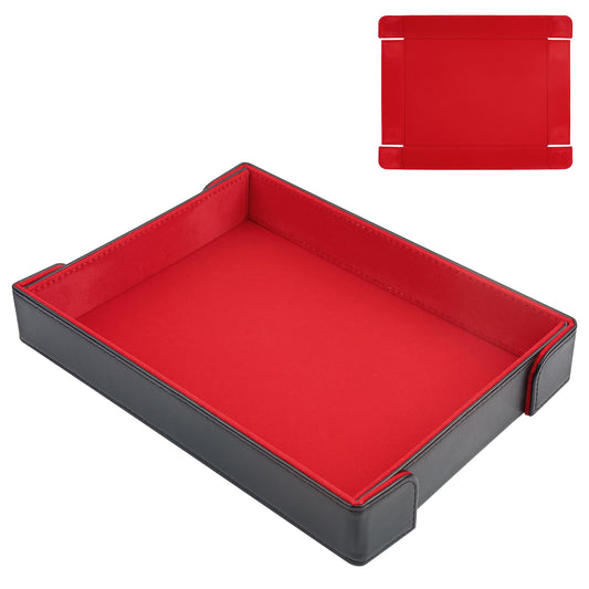 Buweeo dice tray exterior faux leather, durable and stylish for games.