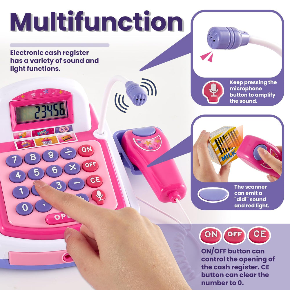 Buyger cash register keys with sound effects for interactive checkout