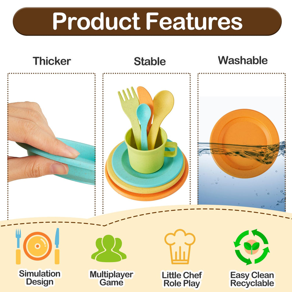 Buyger colorful kitchen playset for collaborative pretend dining