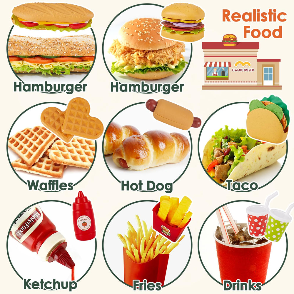 Buyger realistic sesame and vegetable textures enhance recognition during play