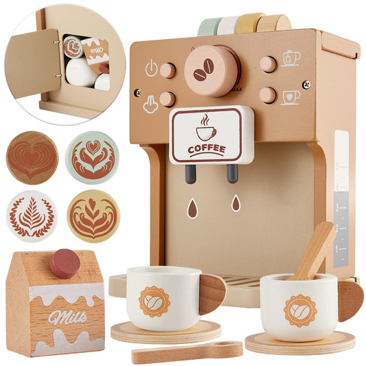 Buyger toy coffee maker top buttons invite tactile play and cause-and-effect learning