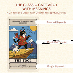 BWTY cat tarot card artwork with diverse feline characters for intuitive readings.
