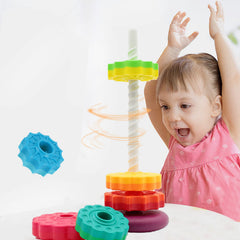 BYFWH rainbow disks rotate freely, encouraging imaginative stacking and problem solving.