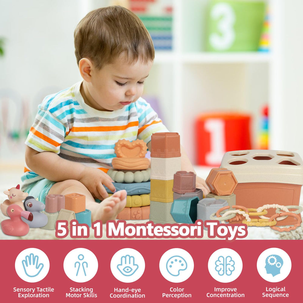 BYFWH Soft Animals and rings links for grasping and sensory exploration