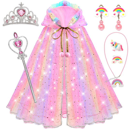 BYHTTKIGM princess dress-up set with rainbow cape for imaginative play