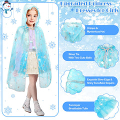 BYHTTKIGM snowflake Frozen dress in soft tulle for cozy costumes