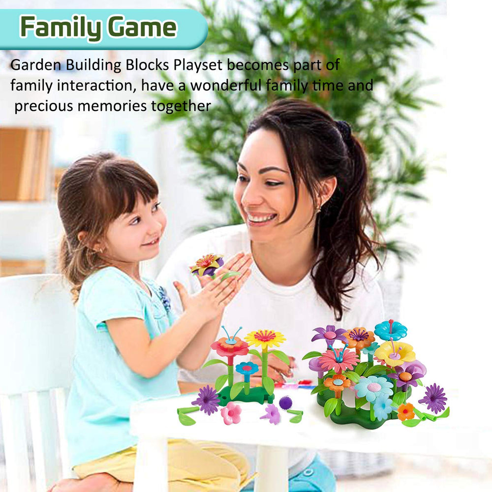 Byserten flower garden building set bright, colorful flowers for imaginative play.