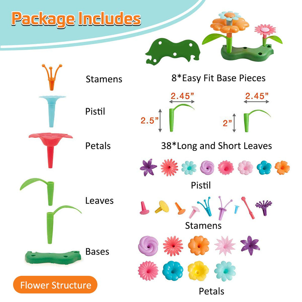 Byserten flower garden building set interchangeable parts for endless designs.