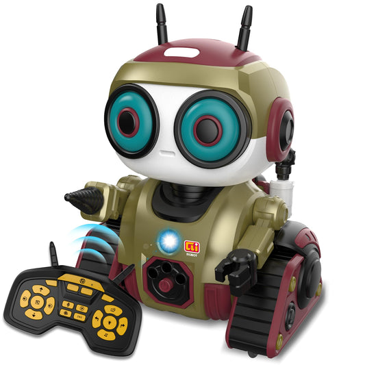 BYTEWAR robot toy front view highlighting interactive controls for kids.