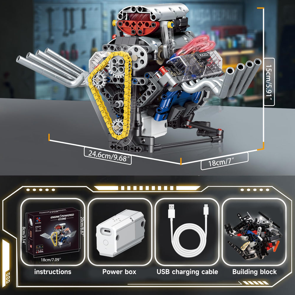 BYTLK V8 engine model gift idea for STEM enthusiasts and curious learners.