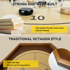 BZnota 26-inch crokinole playing surface enabling smooth, fast turns