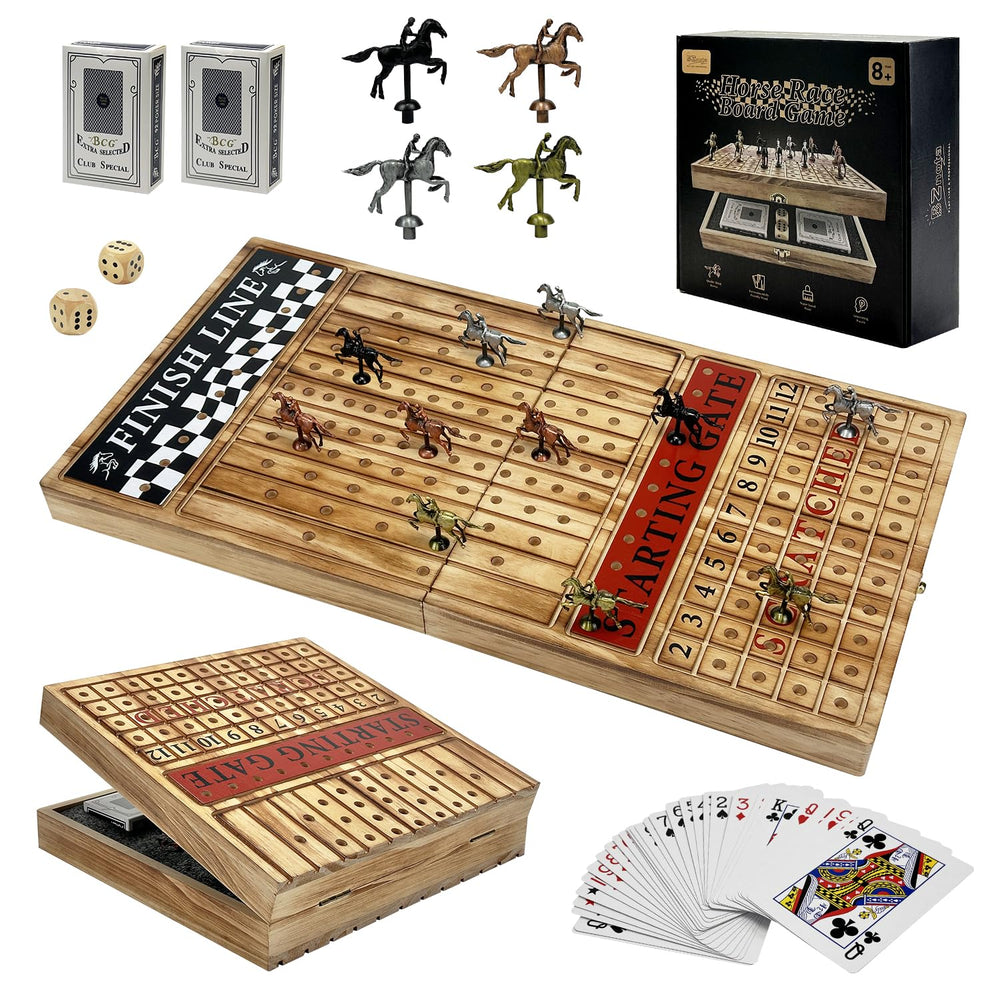 BZnota large 23-inch horse racing board foldable for easy transport and play.