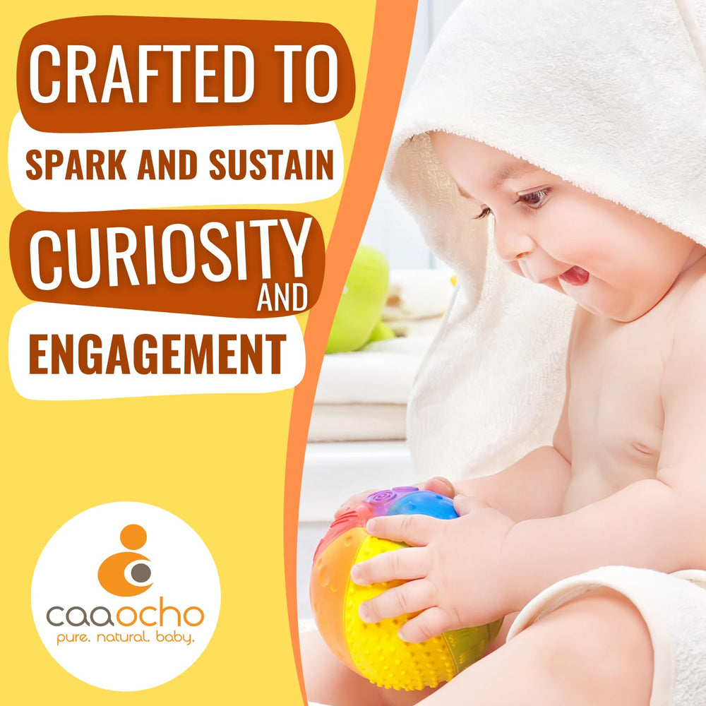 caaocho Rainbow Sensory Ball 4-inch size ready for tiny hands.