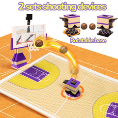 Cabeeskii basketball stands assembled for adjustable-height play and easy setup