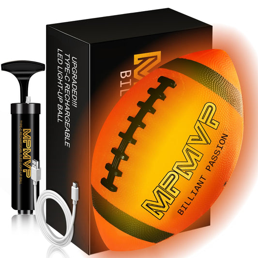 Cadyaw light up football official size 9 front view glowing for night practice