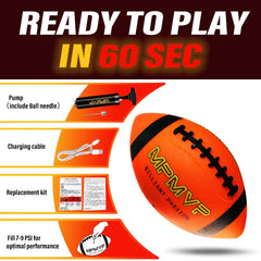 Cadyaw waterproof glow football withstands rain and outdoor use.