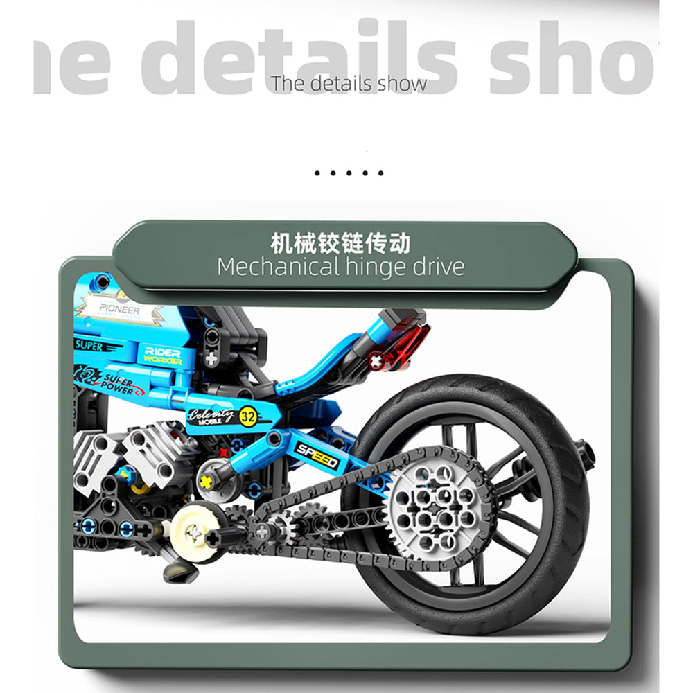 CAEROKEERL motorcycle model with shock absorbers for authentic ride feel.