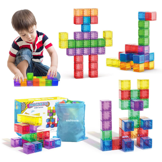 Caferria 48Pcs magnetic blocks pack for open-ended building and STEM play