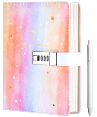 CAGIE Diary with Lock orange cover close-up showing privacy in style.