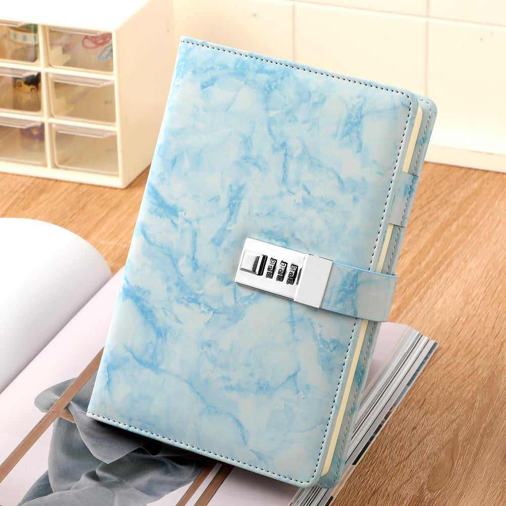 CAGIE Marble Diary ribbon bookmark keeps important notes accessible.