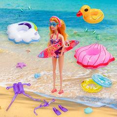 CAILESS hat, handbag, and lollipop enhance cute beach outfits.