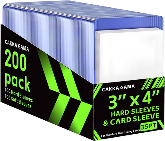 CAKKAGAMA 200pcs card sleeves pack protects and organizes trading cards