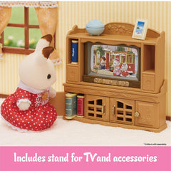 Calico Critters Comfy Living Room television with replaceable picture sheets