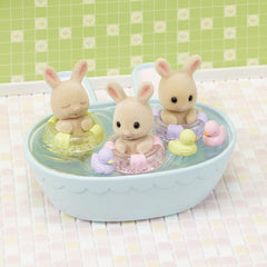 Pushcart for Calico Critters Milk Rabbit triplets during bathtime