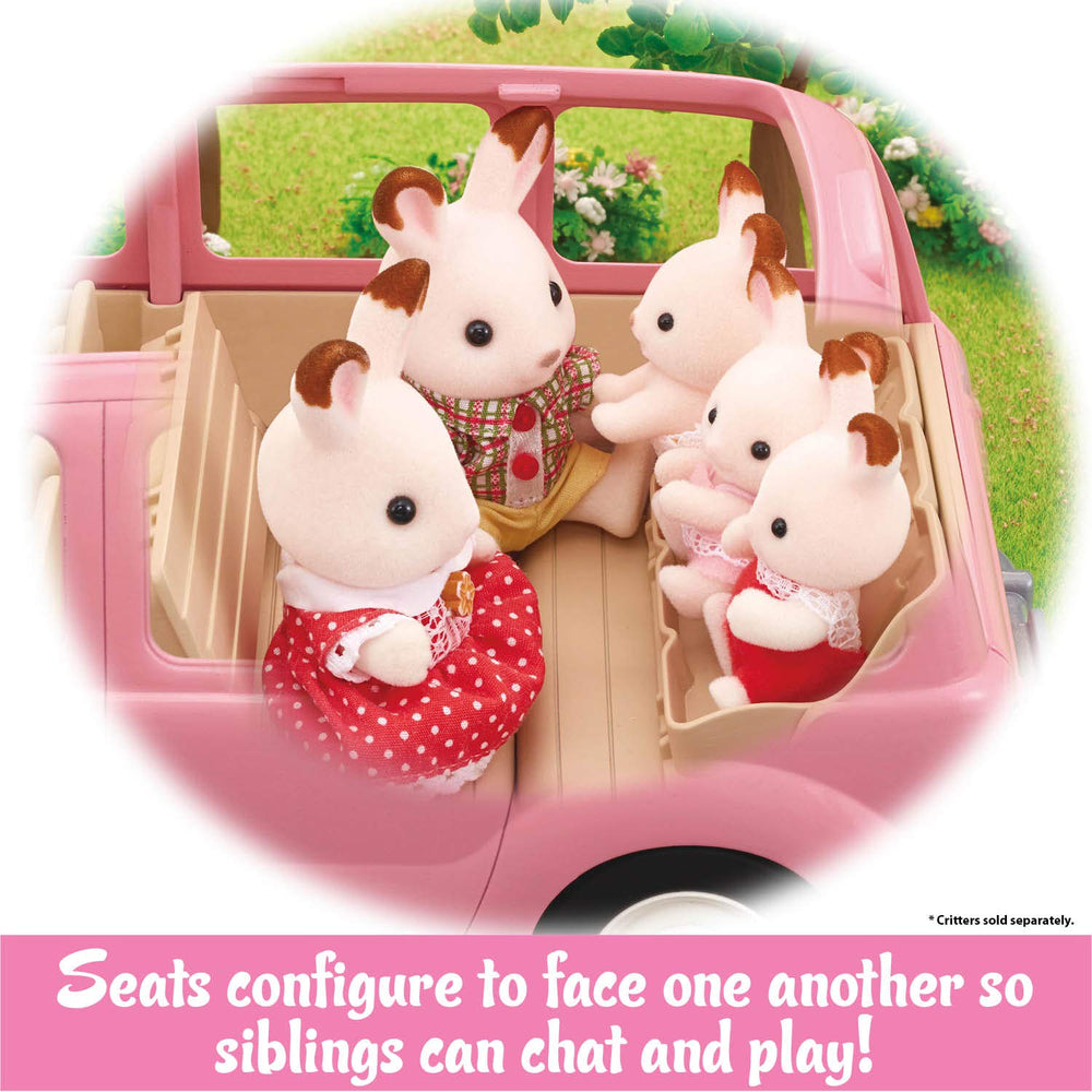 Calico Critters trunk door converts to a sunny picnic table.