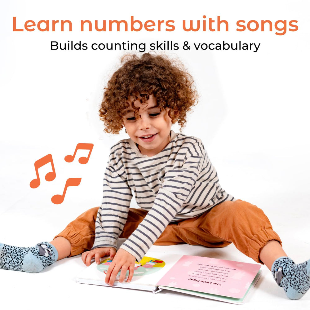 Cali's Books Number Book kid presses button and explores numbers through sound.