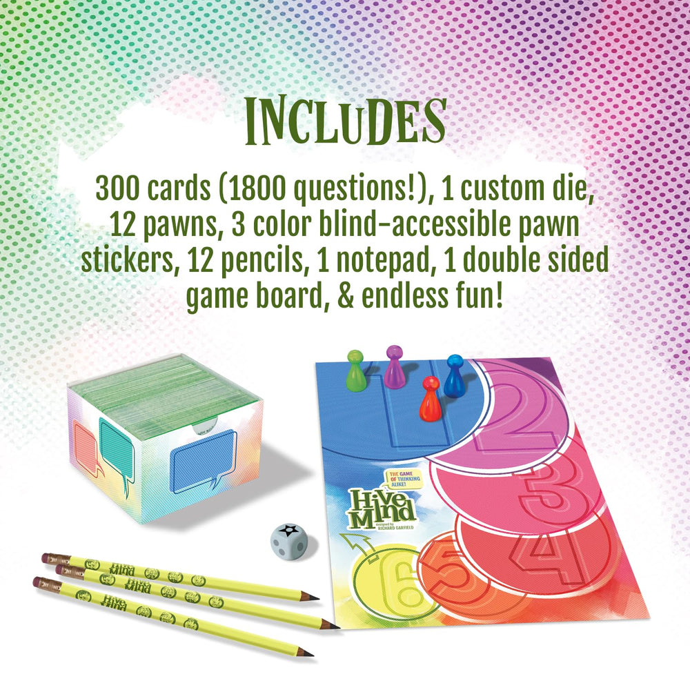 Calliope Hive Mind box-open reveals 300 questions for endless rounds.