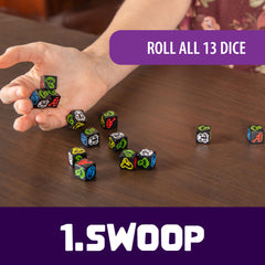 Calliope Martian Dice players gathered around a table for a quick round