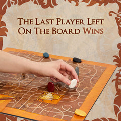 Calliope Tsuro game board with evolving paths for unpredictable, family-friendly play.