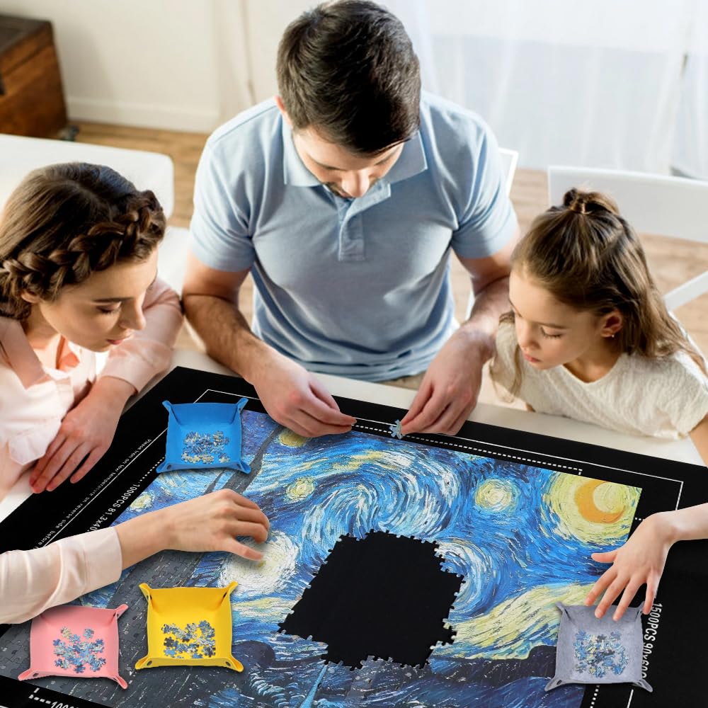 CallKroon mat bundles storage bag for neat puzzle transport.