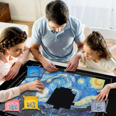 CallKroon mat bundles storage bag for neat puzzle transport.