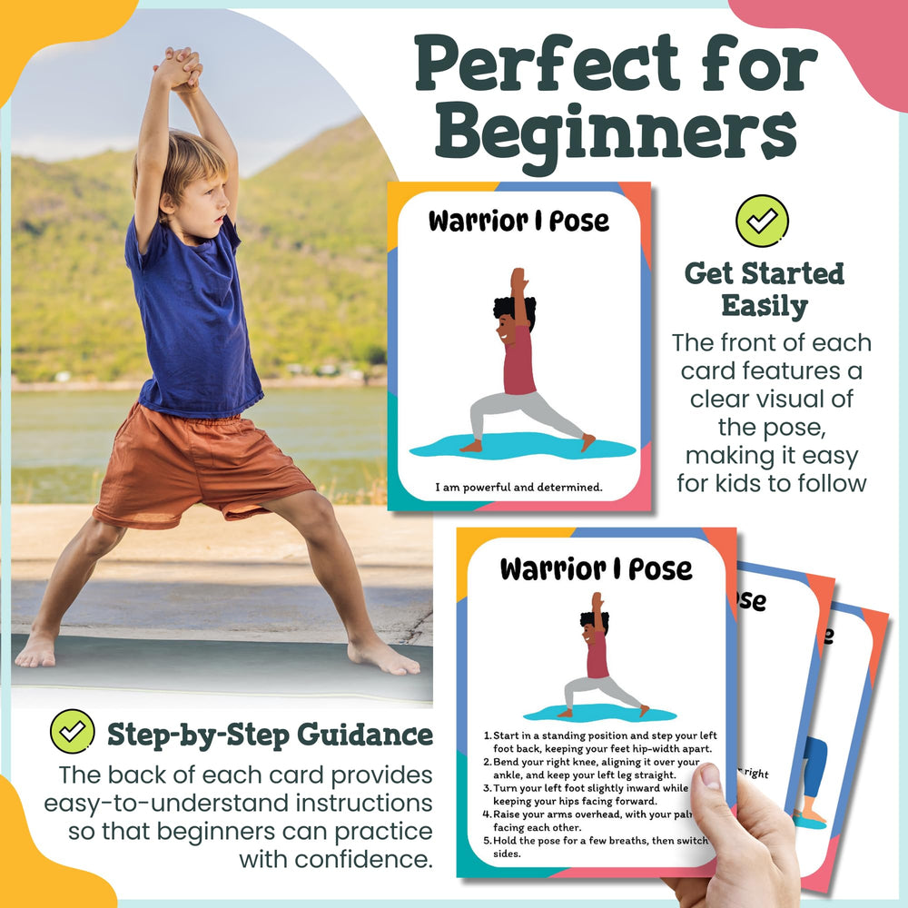 Calm and Joyful Kids Yoga Cards bedtime wind-down routines for calm evenings.