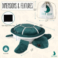 Lou the Turtle with removable pellet bag for adjustable weight and personalized comfort.