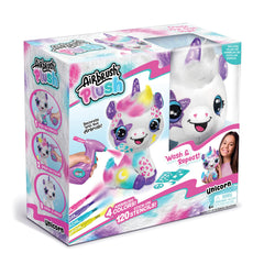 Canal Toys Personalize Airbrush Plush Large Purple Unicorn painting action for colorful customization
