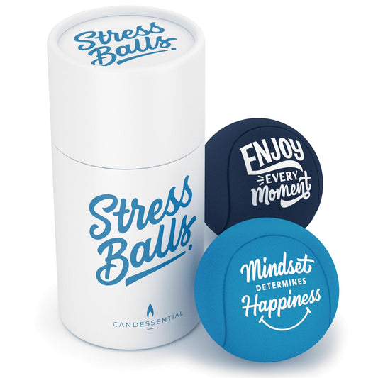 Candessential Candescent stress balls crystal blue front view for tactile relief and focus.