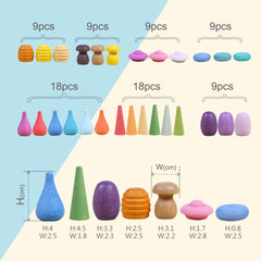 Candywood rainbow colors palette in 27 hues for color recognition and imaginative design