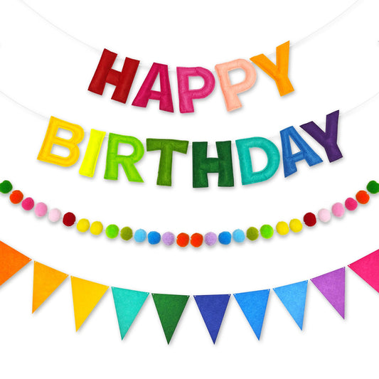 CANREVEL birthday banner pre-strung for quick, mess-free setup.