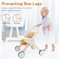 Natural wood with non-toxic finish prioritizes gentle, safe play